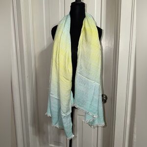 Women’s Calvin Klein Yellow and Blue Ombre Scarf